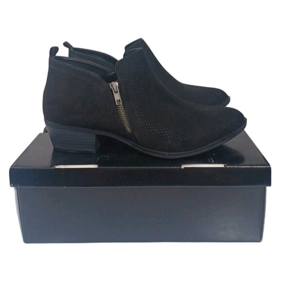 torrid Shoes - New Torrid Size 10.5 4B Wide Black Perforated Ankle Boot Bootie Suede Look